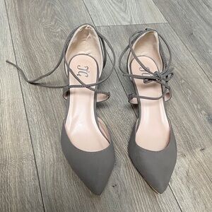 Elegant Gray Lace-Up Heels for Women
